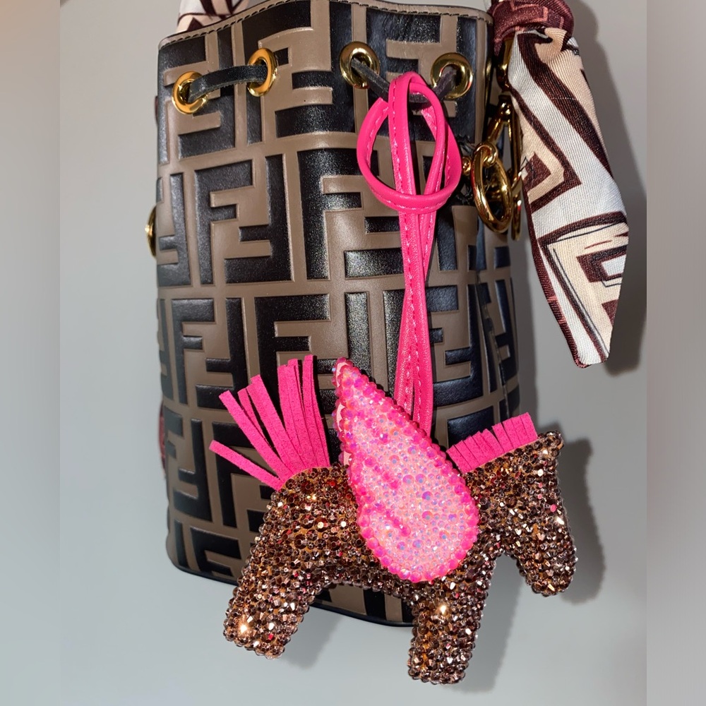 Sparkly Pegasus Vegan Leather Bag Charm